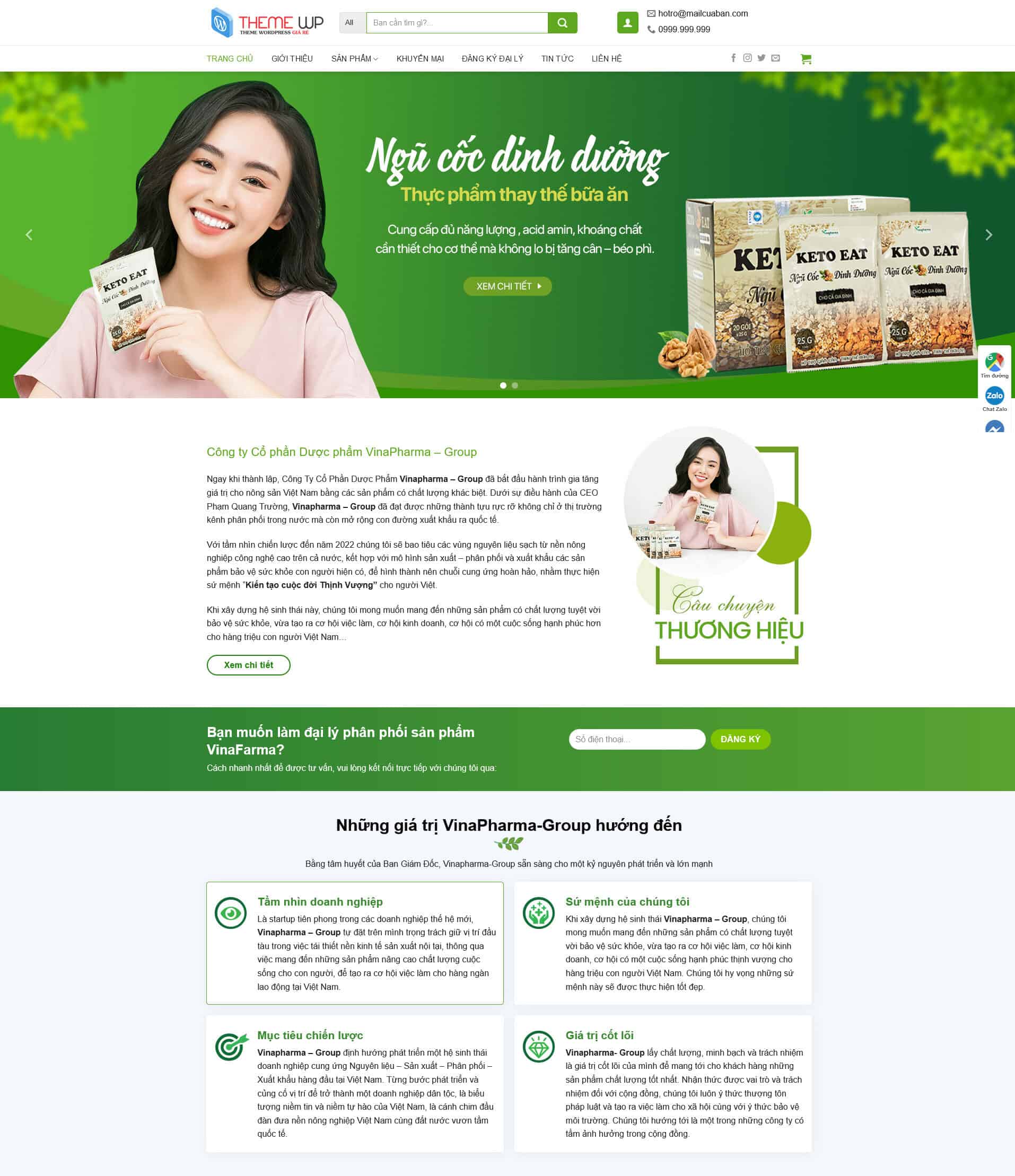 Theme wordpress bán ngủ cốc