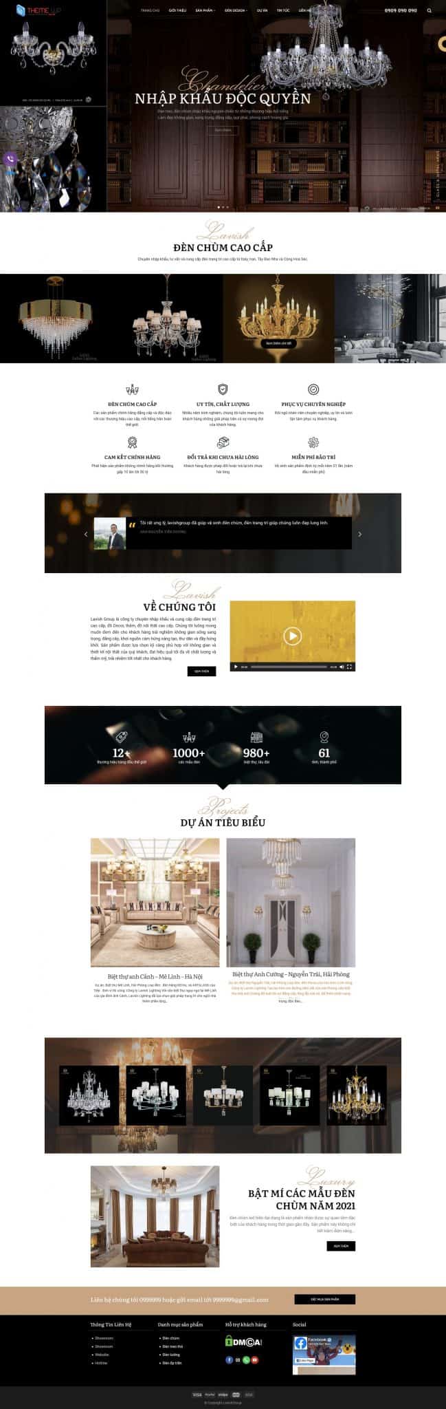 Theme wordpress bán đèn chùm